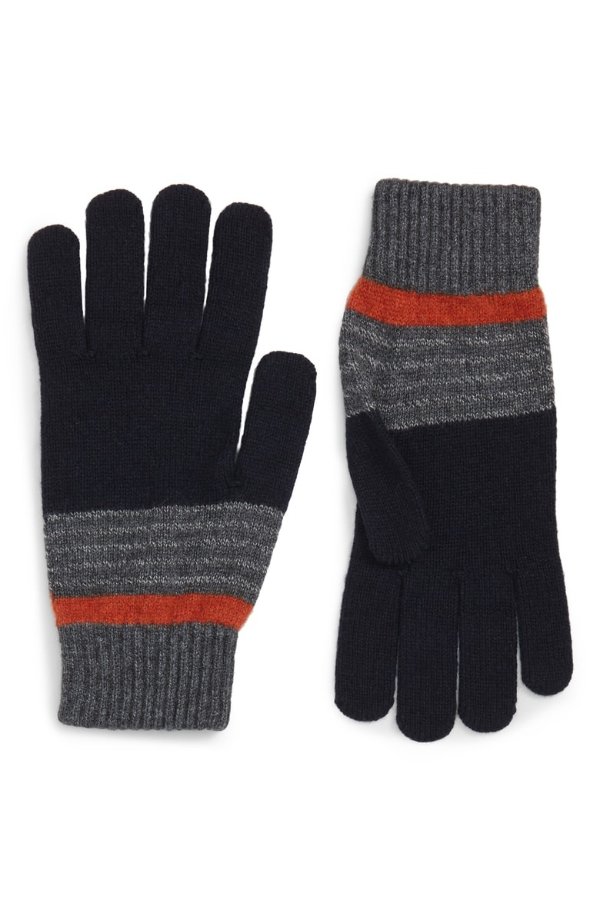Striped Knit Gloves