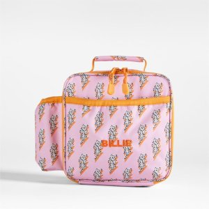 Crate & BarrelLightning Bolts Insulated Pink Kids Lunch Box + Reviews | Crate & Kids