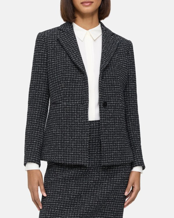 Fitted Blazer in Stretch Tweed