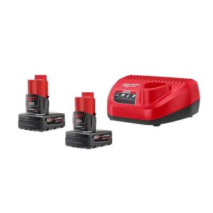 Milwaukee M12 12-Volt Lithium-Ion Starter Kit with Two 6.0 Ah Battery Packs and Charger