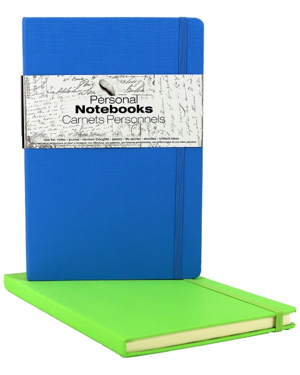 2pk Personal Notebook Lime Green/Blue