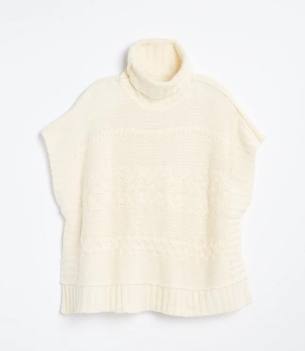 Cable Sweater Poncho | LOFT