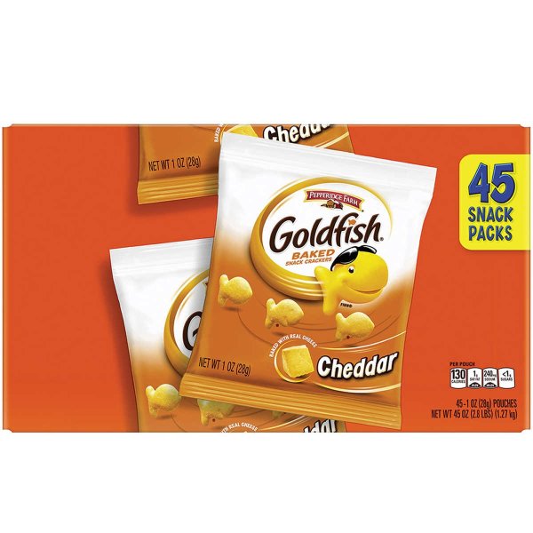 Goldfish Crackers, Cheddar, 1 oz, 45-count