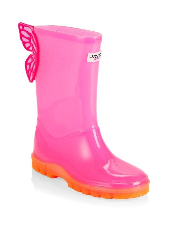 Little Girl's & Girl's Butterfly Welly Rain Boots