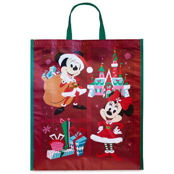 Mickey and Minnie Mouse Holiday Reusable Tote – Large | shopDisney