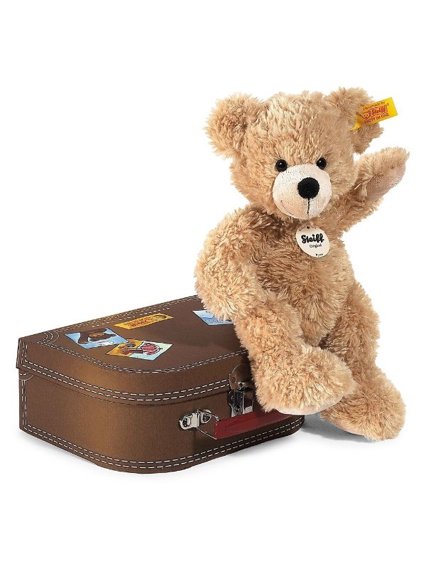 Kid's 2-Piece Fynn Teddy & Suitcase Toy Set