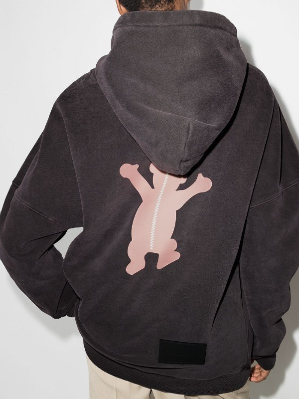 Teddy-print hoodie