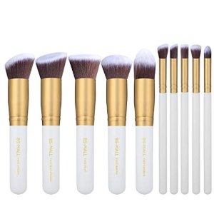 BS-MALL(TM) Premium Synthetic Kabuki Makeup Brush Set Cosmetics Foundation Blending Blush Eyeliner Face Powder Brush Makeup Brush Kit (Golden White)