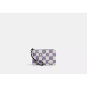 CoachCorner Zip Wristlet With Checkerboard Print