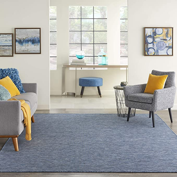 Positano Flat-Weave Indoor/Outdoor Navy Blue 5' x 7' Area Rug