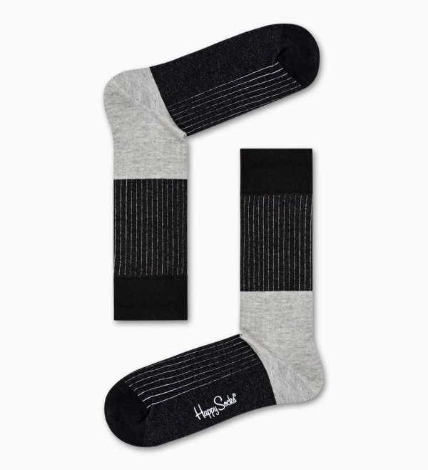 Black socks: Block Rib pattern | Happy Socks