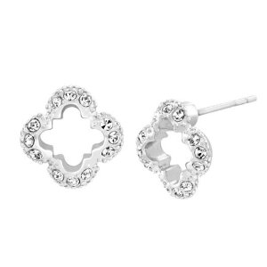 Petite Clover Stud Earring with Swarovski Crystals