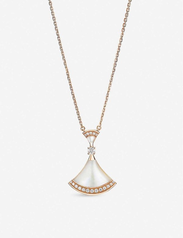 Divas’ Dream 18ct rose-gold, mother-of-pearl and diamond necklace