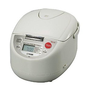 Tiger JBA-A18U-WL 10-Cup (Uncooked) Micom Rice Cooker with Food Steamer & Slow Cooker, White