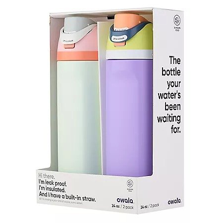 Owala FreeSip Stainless Steel Water Bottle / 24oz / Color: Purpley