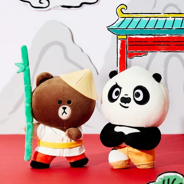 Kung Fu Panda BROWN & PO Mini Standing Doll Set