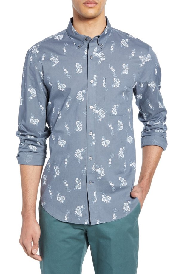 Country Floral Slim Fit Sport Shirt