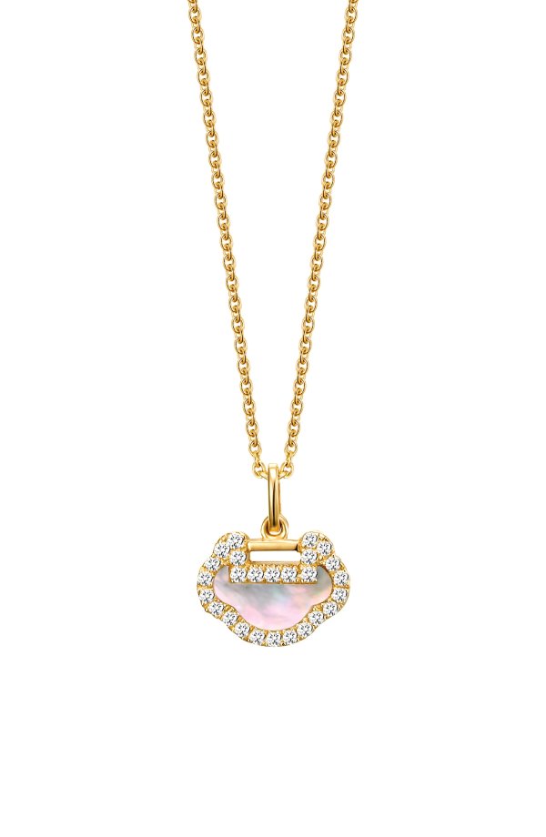 Petite Yu Yi Mother-of-Pear & Diamond Pendant Necklace