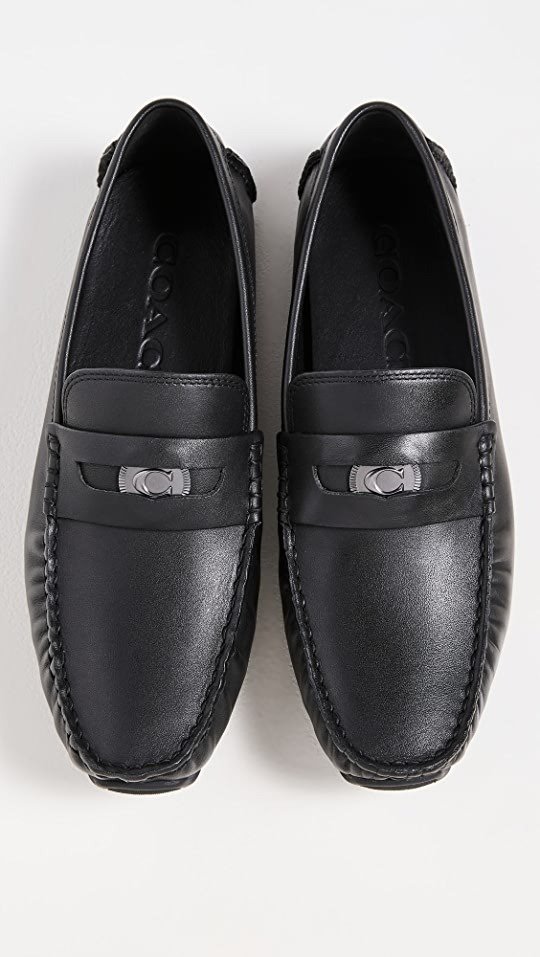 C Coin Leather Driver Loafers