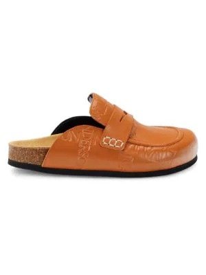 ​Leather Logo Penny Loafer Mules