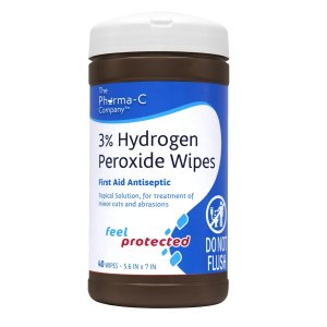 Pharma-C 3% Hydrogen Peroxide Wipes [40 wipes] - First Aid