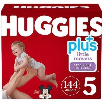 Little Movers Plus Diapers, Size 5, 144 ct