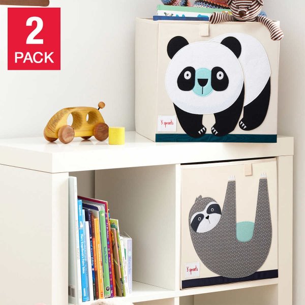 Sprouts Storage Boxes, Panda & Sloth, 2-pack