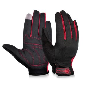 Touch Screen Cycling Gloves in Black/Red