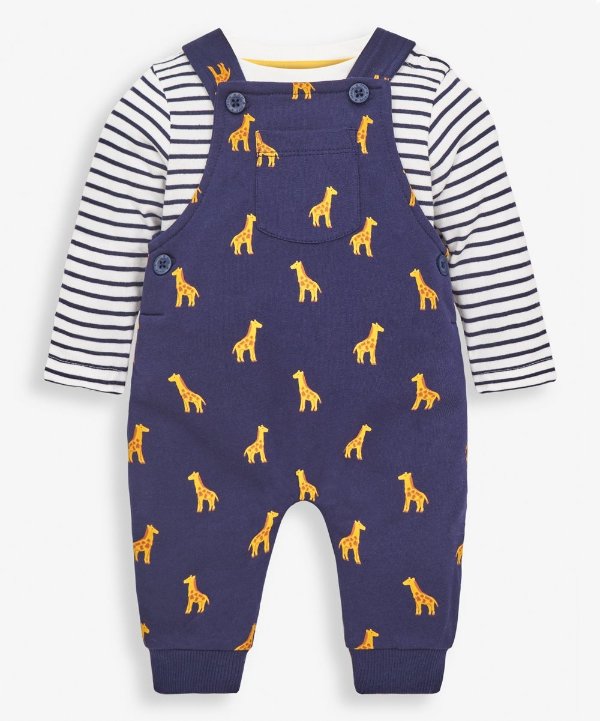 Navy & Tan Giraffe Jumper & Long-Sleeve Top - Newborn & Infant