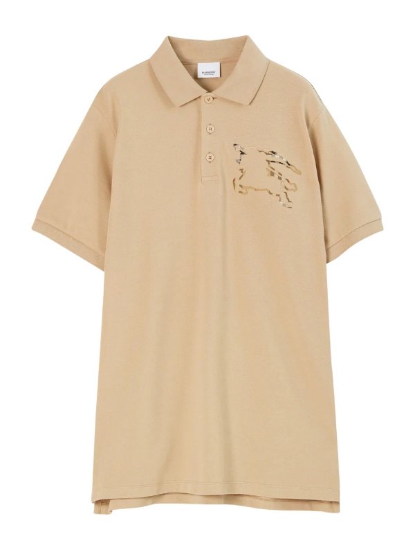 Pique cotton polo shirt with EKD Check