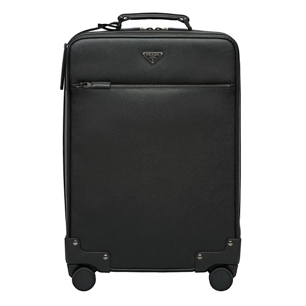 Saffiano leather wheeled carry-on