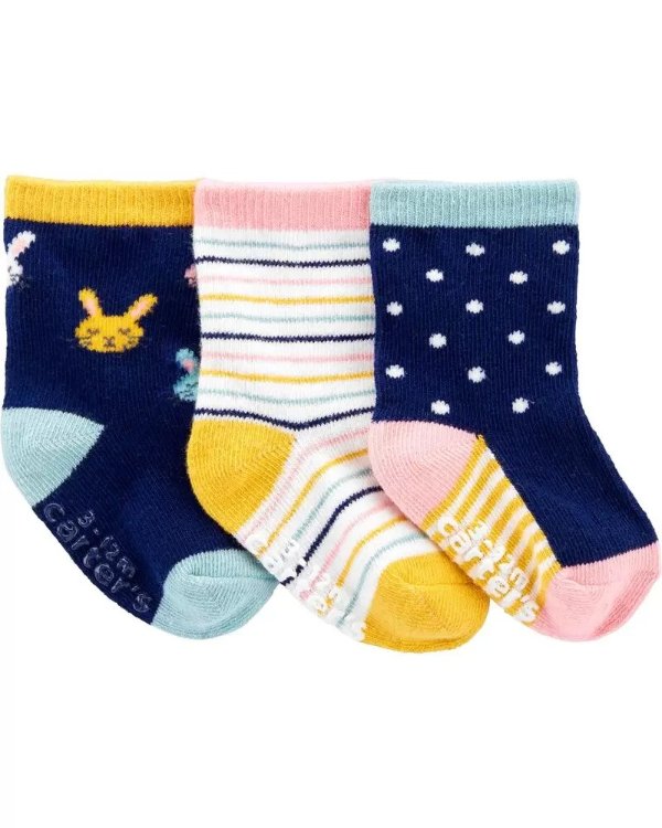 小兔图案 婴儿袜3双