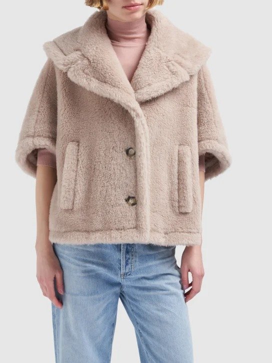 Cambusa wool blend short sleeved coat
