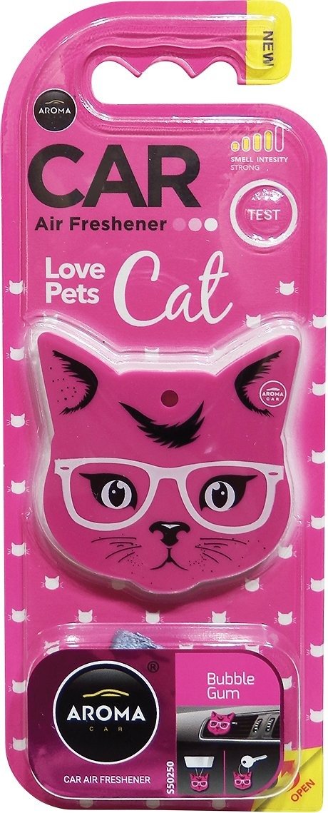 Aroma Car Love Pets Cat Bubble Gum Car Air Freshener - Chewy.com