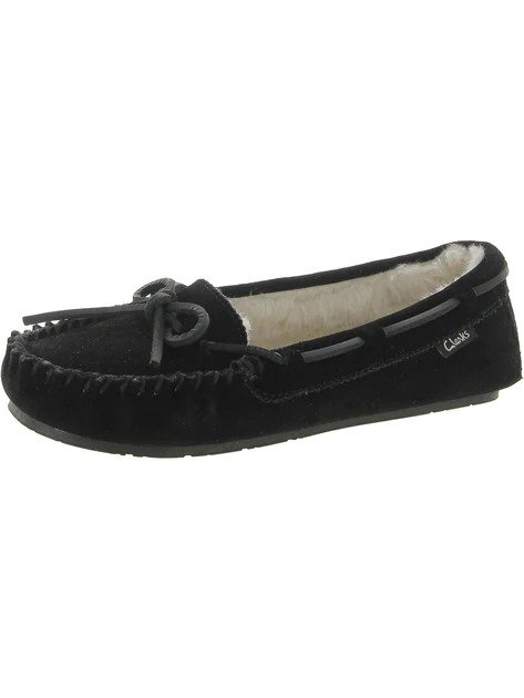 womens suede faux fur lined moccasins