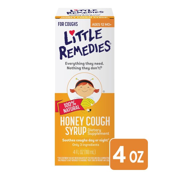 Honey Cough Syrup, 100% Natural, 12 Months & Up, 4 fl oz
