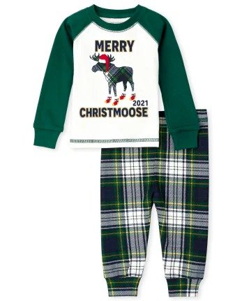 Unisex Baby And Toddler Matching Family Long Sleeve 'Merry Christmoose 2021' Snug Fit Cotton Pajamas | The Children's Place - SPRUCESHAD