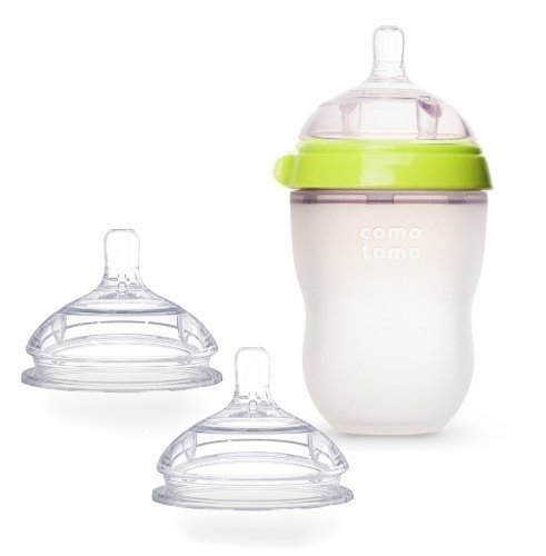 Natural Feel Bundle - 2 Items: Green 8 oz Baby Bottle, Extra Pack Medium Flow Nipples