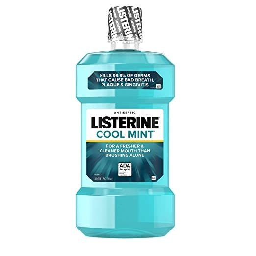 Cool Mint Antiseptic Mouthwash for Bad Breath, Plaque and Gingivitis, 1.5 L