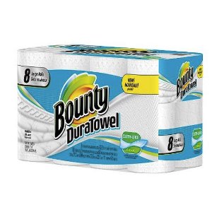 Purchase of 2 Bounty DuraTowel White Cloth-Like Paper Towels 8 Large Rolls