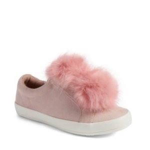 Sam Edelman Cynthia Leya Faux Fur Pompom Slip-On Sneaker (Toddler, Little Kid & Big Kid)
