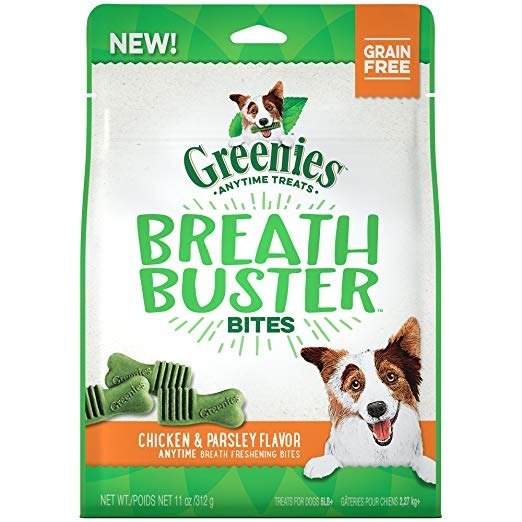 BREATH BUSTER Bites Chicken & Parsley Flavor Treats for Dogs 11 Ounces