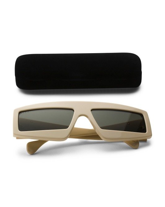 Made In Italy 61mm Rectangle Logo Sunglasses