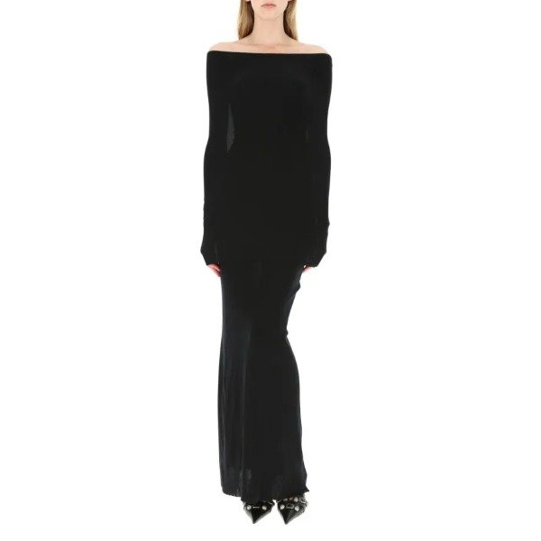 Black nylon stretch dress