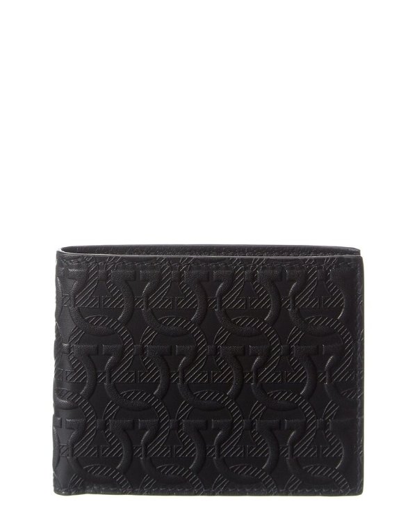 Gancini Embossed Leather Bifold Wallet