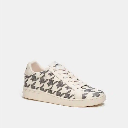Clip Low Top Sneaker With Houndstooth Print