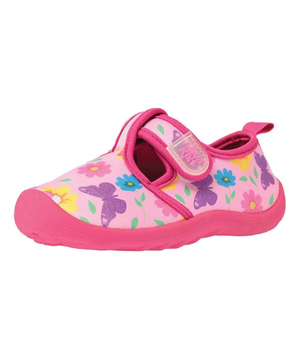 Pink Floral Butterfly T-Strap Water Shoe - Girls