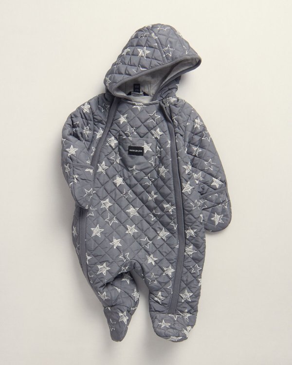 (Newborn Boys) Quilted Star Print Hooded Pram