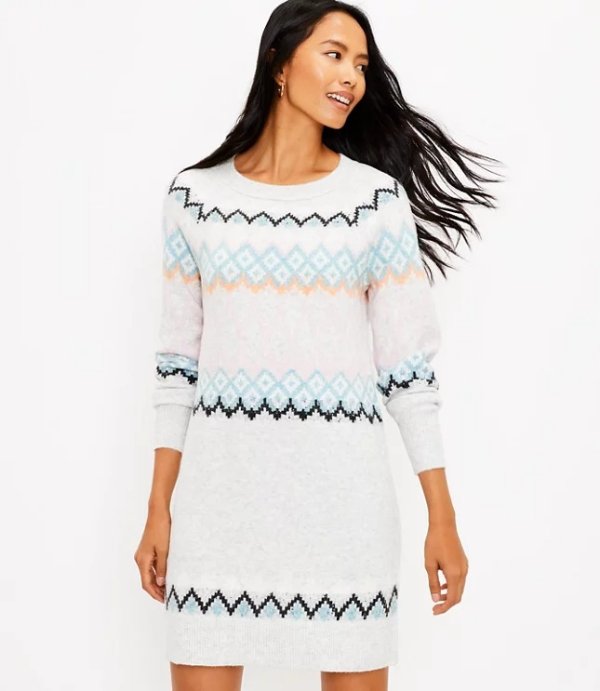 Fair Isle Sweater Dress | LOFT