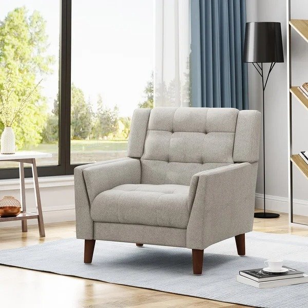 Candace Mid-century Modern Armchair by Christopher Knight Home - beige
